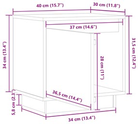 ΚΟΜΟΔΙΝΟ ΛΕΥΚΟ 40 X 30 X 40 ΕΚ. ΑΠΟ ΜΑΣΙΦ ΞΥΛΟ ΠΕΥΚΟΥ 813307