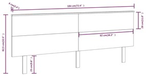 vidaXL Κεφαλάρι Κρεβατιού 184x6x82,5 εκ. από Μασίφ Ξύλο Πεύκου
