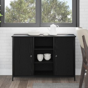 vidaXL Μπουφές Μαύρος Δρυς 100x35x70 εκ. Επεξεργασμένο Ξύλο και Μέταλλο