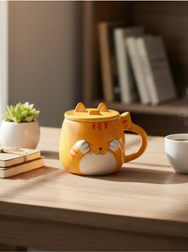 Stewehome Κεραμική κούπα με 3D καπάκι και ζωικά σχέδια