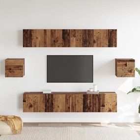 vidaXL 6 Piece TV Cabinet Set Παλαιό Ξύλο