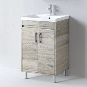Πάγκος SAVINA NATURAL OAK 55 S3BSA055NO0 51x44x83cm, Νιπτήρας 55x46 S3BSA055NO0