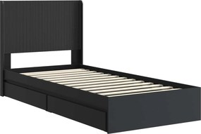 vidaXL Καλάθι με αποθήκη και κεφαλάρι Μαύρο 75 x 190 cm