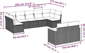 vidaXL Patio Sofa Set 7-θέσια Μικτό μπεζ