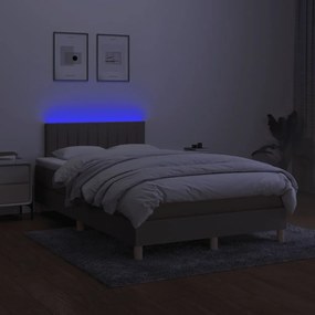 ΚΡΕΒΑΤΙ BOXSPRING ΜΕ ΣΤΡΩΜΑ &amp; LED TAUPE 120X190 ΕΚ. ΥΦΑΣΜΑΤΙΝΟ 3270106