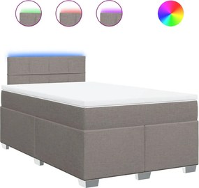 vidaXL Κρεβάτι Boxspring με Στρώμα Taupe 120x200 εκ. Υφασμάτινο