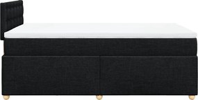 vidaXL Κρεβάτι Boxspring με Στρώμα Μαύρο 120x190 εκ. Υφασμάτινο
