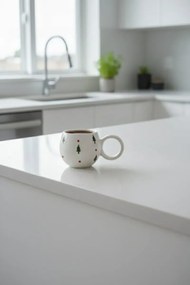 Stewehome Χειροποίητη κούπα από κεραμικό με ανάγλυφο σχέδιο πεύκου Λευκό