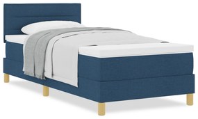 vidaXL Μπλε Κρεβάτι με Σπρινγκ και Στρώμα 90x190 εκ. Ύφασμα