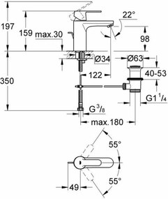 Μονή λαβή βρύση Grohe 23454000 Μέταλλο