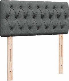vidaXL Κρεβάτι Boxspring με Στρώμα Σκούρο Γκρι 90x190 εκ. Υφασμάτινο