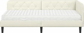 vidaXL Κρεβάτι Γωνίας Κρεμ 90 x 200 cm Βελούδο