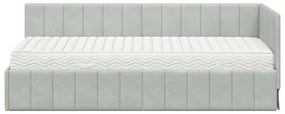 vidaXL Κρεβάτι Γωνίας με στρώμα Ανοιχτό γκρι 80 x 200 cm Βελούδο
