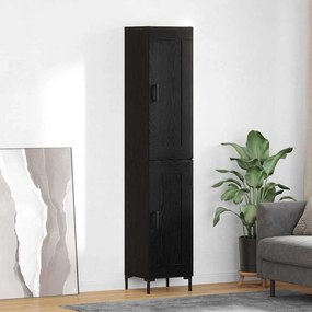 Highboard Μαύρη Οξυά 34,5 x 34 x 180 εκ. Επεξεργασμένο ξύλο