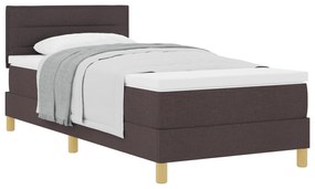 vidaXL Κρεβάτι Box Spring με Στρώμα Σκούρο Καφέ 80x200 εκ. Ύφασμα