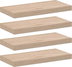 vidaXL Ράφια Τοίχου 4 τεμ. 50x23,5x4 εκ. Επεξεργασμένο Ξύλο