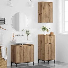 vidaXL Σετ Επίπλων Μπάνιου Καρό 3 pcs artisan δρυς 39.5 x 36 x 88 εκ