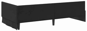 vidaXL Κρεβάτι Γωνίας Μαύρο 100 x 200 cm Βελούδο και Εργοστασιακό ξύλο