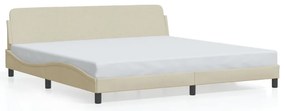 vidaXL Σκελετός Κρεβατιού Dover Κρεμ 200x200 εκ. Υφασμάτινο
