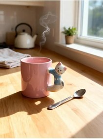 Stewehome Κούπα με λαβή γάτας 3D Λευκό