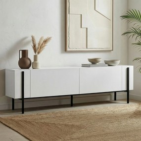 Έπιπλο Τηλεόρασης Λευκό / Μαύρο GROUS 180x30x45