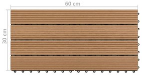 Πλακάκια Deck 6 τεμ. Καφέ 60 x 30 εκ. 1,08 μ² από WPC - Καφέ