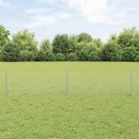 vidaXL Φράχτης  με 10 στήλες ασημί 0.4x10 μ ατσάλι