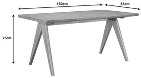 Τραπέζι Winslow ξύλο rubberwood σε ανοιχτό καρυδί χρώμα 180x85x75εκ 180x85x75 εκ.