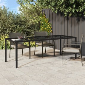 vidaXL Τραπέζι Δείπνου Κήπου Μαύρο 250x100x75 εκ Πολυ Ρατάν
