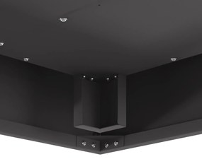 vidaXL Τζάκι Γωνιακό Μαύρο 60x60x30 εκ. Ατσάλι