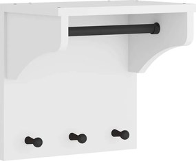 vidaXL Επίτοιχη κρεμάστρα παλτών SANDNES Λευκό 43x30x42 εκ. Πεύκο ξύλο