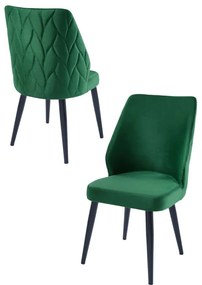 Καρέκλα Pufi (Σετ 4Τμχ) 107BCK1196 48x43x90cm Green Μέταλλο,Ύφασμα