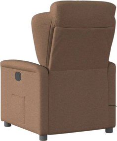 vidaXL Πολυθρόνα Μασάζ Ανακλινόμενη Καφέ Υφασμάτινη