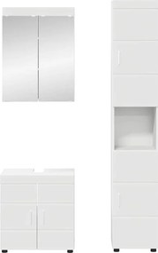 vidaXL Σετ Επίπλων Μπάνιου με ράφι TULUM Λευκό Επεξεργασμένο ξύλο