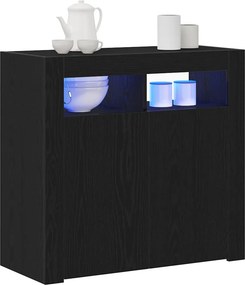 vidaXL Πλαϊνό γραφείο Μαύρη Οξυά 80 x 35 x 75 cm Επεξεργασμένο ξύλο