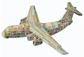 Supergreens Πίνακας Vintage Airplane Ξύλινος 307x125 εκ.