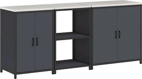 vidaXL Σετ Αποθήκευσης Κουζίνας HATTEM 3 pcs Ανθρακί