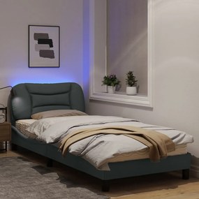 vidaXL Πλαίσιο Κρεβατιού με LED Ανοιχτό Γκρι 80x200 εκ. Υφασμάτινο