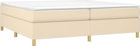 vidaXL Κρεβάτι Boxspring με Στρώμα Κρεμ 200x200 εκ. Υφασμάτινο