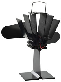 vidaXL Αερόθερμο Σόμπας Μαύρο με 2 Πτερύγια