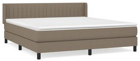 Κρεβάτι Boxspring με Στρώμα Taupe 160x200 εκ. Υφασμάτινο - Μπεζ-Γκρι