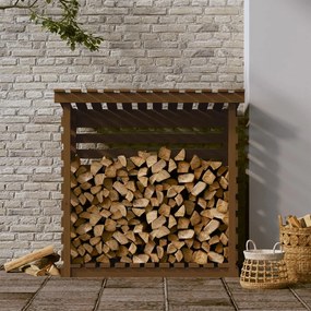 vidaXL Ραφιέρα Καυσόξυλων Καφέ Μελί 108x73x108 εκ. Μασίφ Ξύλο Πεύκου