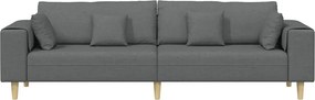 vidaXL Καναπές Σκούρο Γκρι 250 x 77 x 76 εκ. ύφασμα