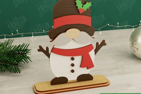 Σετ των 2 Intra απο ξύλο plywood 3mm-4mm πάχος Χριστουγεννιάτικα στοιχειά | Επιτραπέζιο αγαλματίδιο | CNC Δίασταση 15x15 cm INTRAFABR-106665369