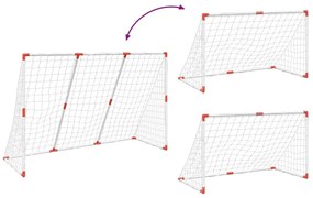 Τέρμα Παιδικό 2 σε 1 Λευκό 184 x 64 x 124 εκ. με Μπάλες - Λευκό