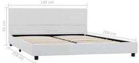 vidaXL Πλαίσιο Κρεβατιού Λευκό 120 x 200 εκ. από Συνθετικό Δέρμα