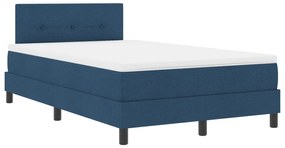 vidaXL Κρεβάτι με Ελατήριο και Στρώμα & LED Μπλε 120x200 εκ. Ύφασμα
