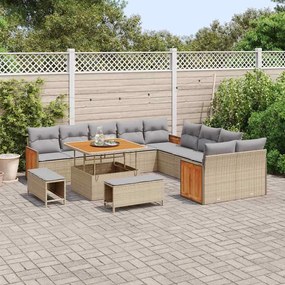 vidaXL Σετ Καναπέ Κήπου 13 pcs μπεζ και ανοιχτό γκρι 100 x 100 x 71 cm