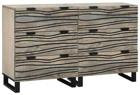 vidaXL Σετ Μπουφέδων 2 pcs Λευκό 60 x 33,5 x 75 εκ. Στερεό ξύλο μάνγκο