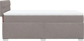 vidaXL Κρεβάτι Boxspring με Στρώμα Taupe 90x200 εκ. Υφασμάτινο